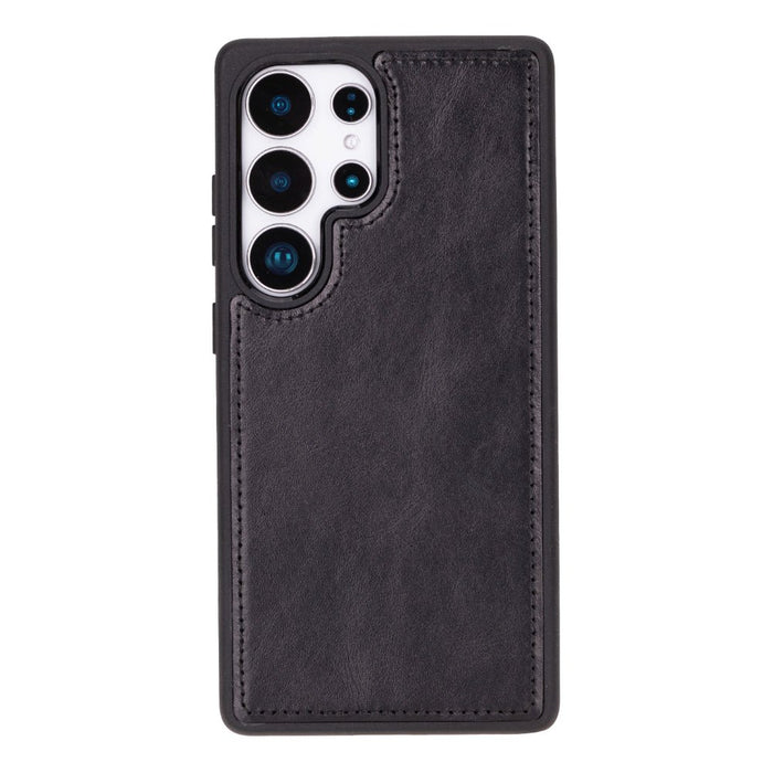 Carter Leather Samsung S25 Ultra Detachable Wallet Case, Rustic Black - BlackBrook Case