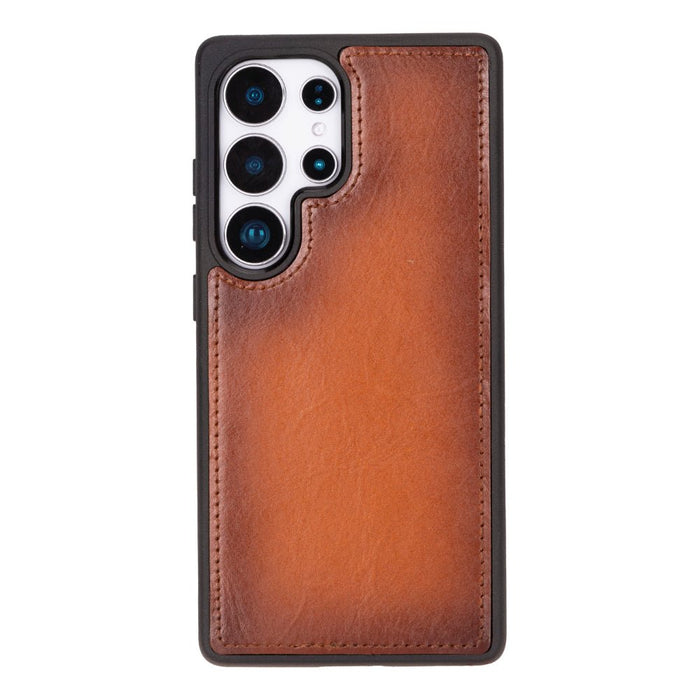 Carter Leather Samsung S25 Ultra Detachable Wallet Case, Rustic Tan - BlackBrook Case