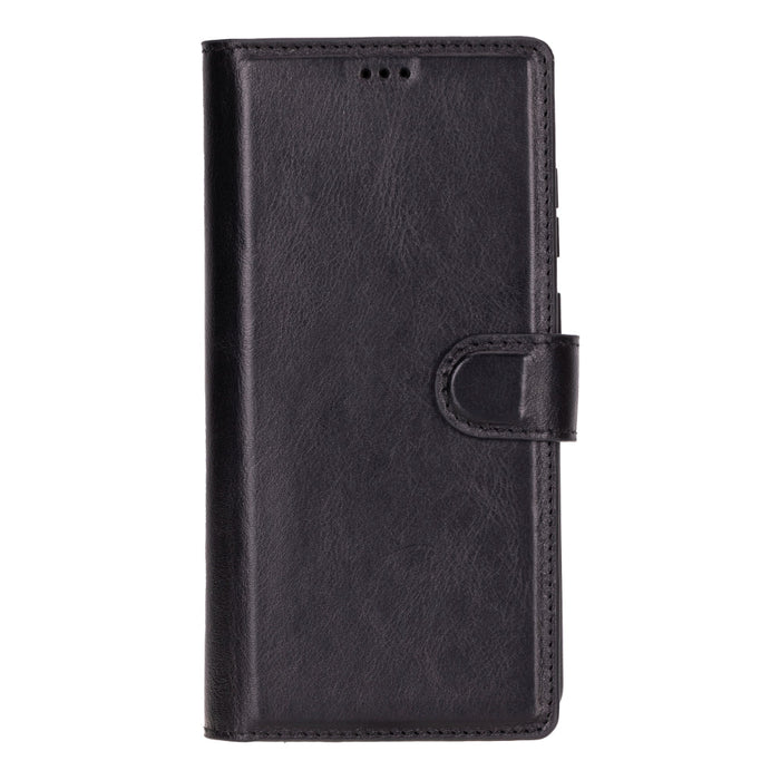 Carter Leather Samsung S25 Ultra Detachable Wallet Case, Rustic Black - BlackBrook Case