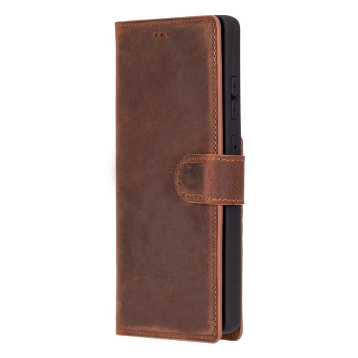 Carter Leather Samsung S25 Ultra Detachable Wallet Case, Saddle Brown - BlackBrook Case