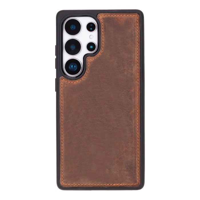 Carter Leather Samsung S25 Ultra Detachable Wallet Case, Saddle Brown - BlackBrook Case