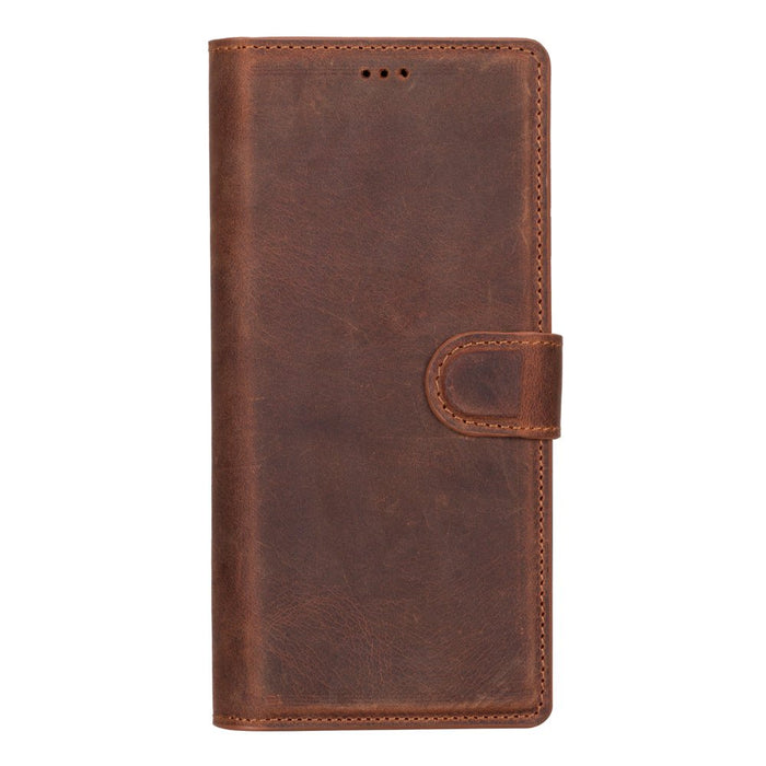 Carter Leather Samsung S25 Ultra Detachable Wallet Case, Saddle Brown - BlackBrook Case