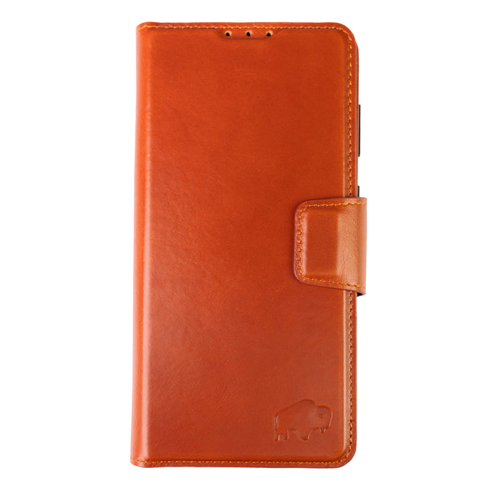 Carter Leather Samsung S26 Plus Detachable Wallet Case, Burnished Tan - BlackBrook Case