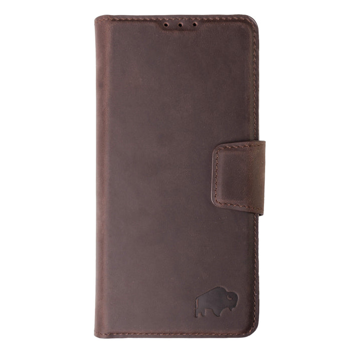 Carter Leather Samsung S26 Plus Detachable Wallet Case, Distressed Coffee - BlackBrook Case