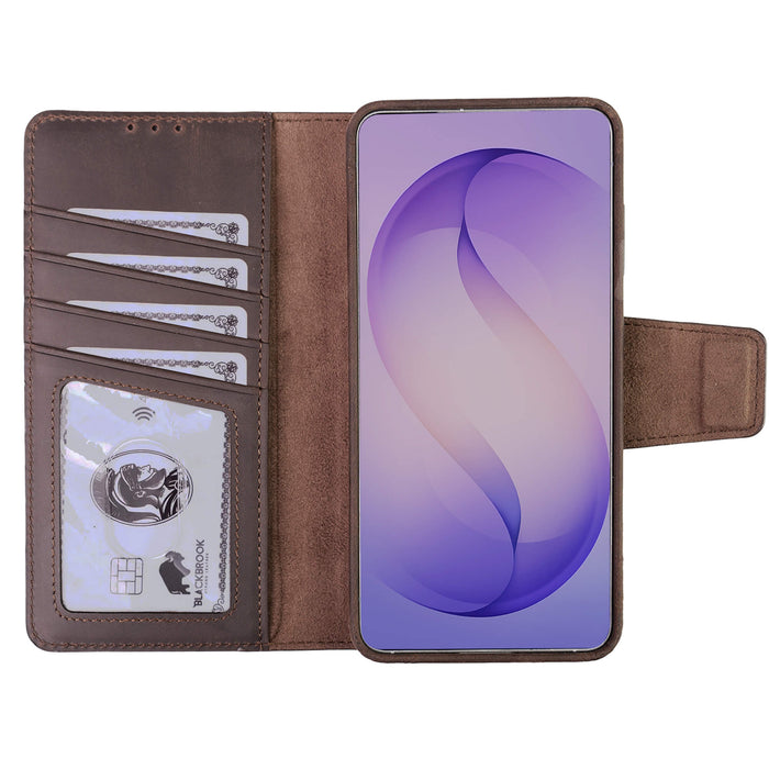 Carter Leather Samsung S26 Plus Detachable Wallet Case, Distressed Coffee - BlackBrook Case