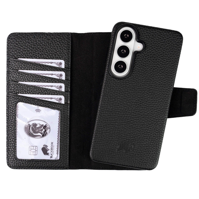 Carter Leather Samsung S26 Plus Detachable Wallet Case, Pebble Black - BlackBrook Case