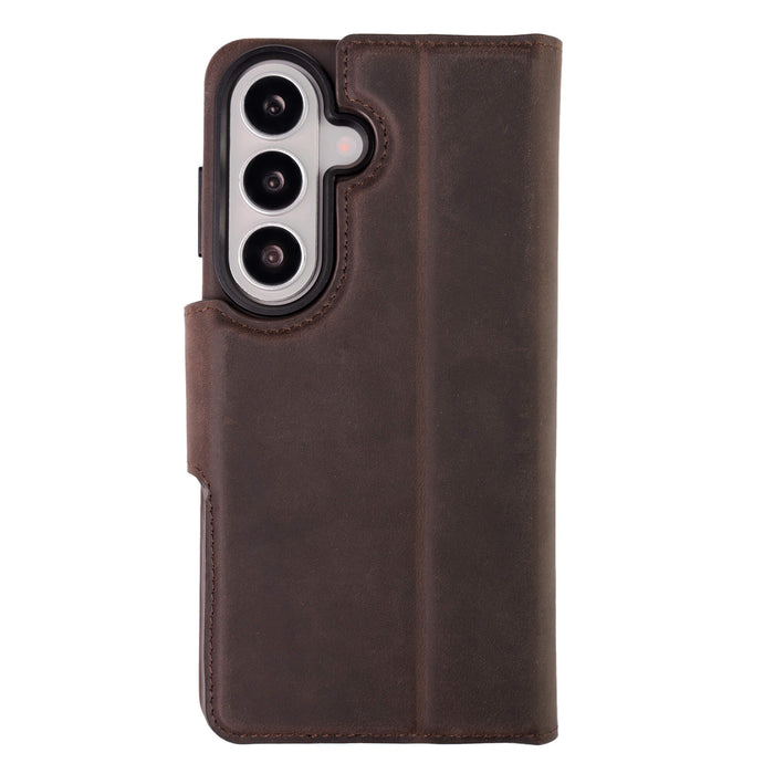Carter Leather Samsung S26 Plus Detachable Wallet Case, Distressed Coffee - BlackBrook Case