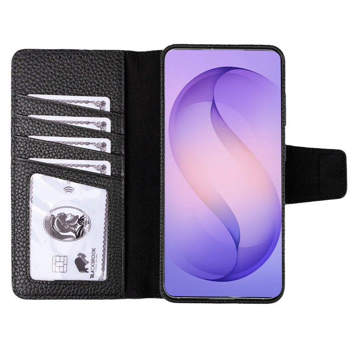 Carter Leather Samsung S26 Plus Detachable Wallet Case, Pebble Black - BlackBrook Case