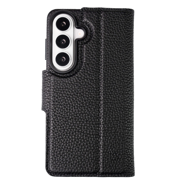 Carter Leather Samsung S26 Plus Detachable Wallet Case, Pebble Black - BlackBrook Case