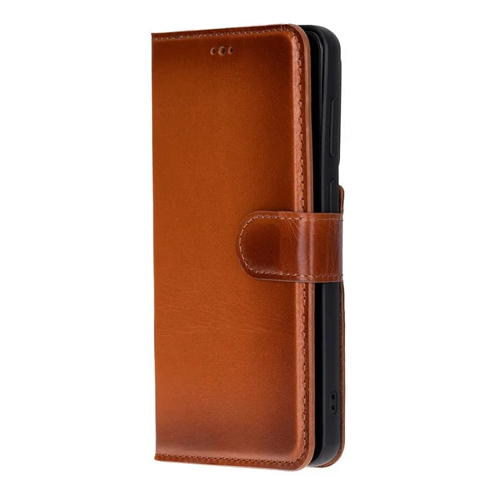 Carter Leather Samsung S26 Plus Detachable Wallet Case, Rustic Tan - BlackBrook Case