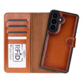 Carter Leather Samsung S26 Detachable Wallet Case, Rustic Tan - BlackBrook Case
