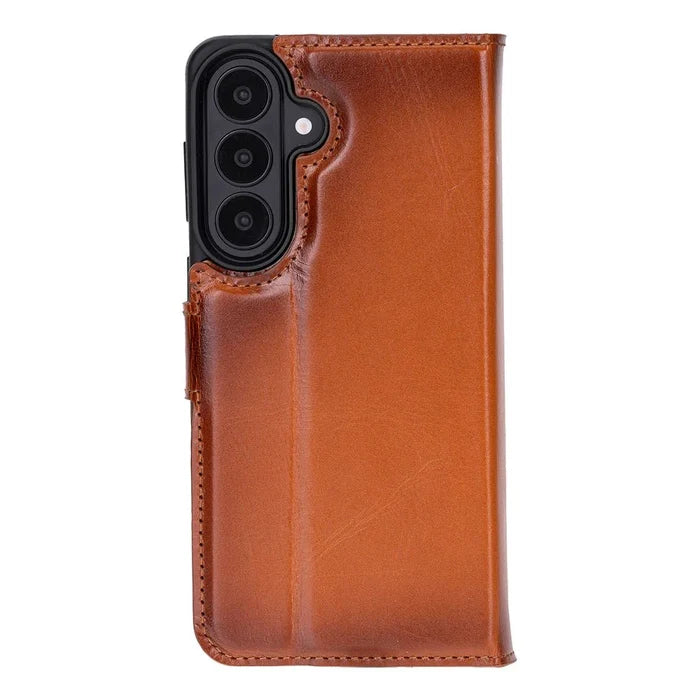 Carter Leather Samsung S26 Detachable Wallet Case, Rustic Tan - BlackBrook Case