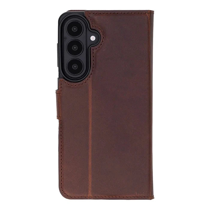 Carter Leather Samsung S26 Detachable Wallet Case, Saddle Brown - BlackBrook Case