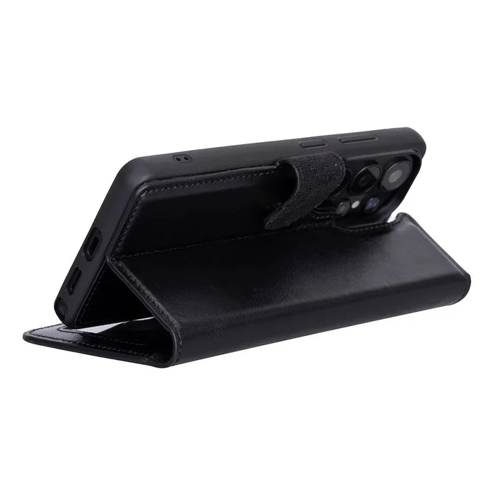 Carter Leather Samsung S26 Ultra Detachable Wallet Case, Rustic Black - BlackBrook Case