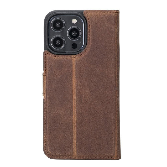 Carter Detachable Leather Wallet Case ‚Äì iPhone 14 Pro Max, Saddle Brown - BlackBrook Case