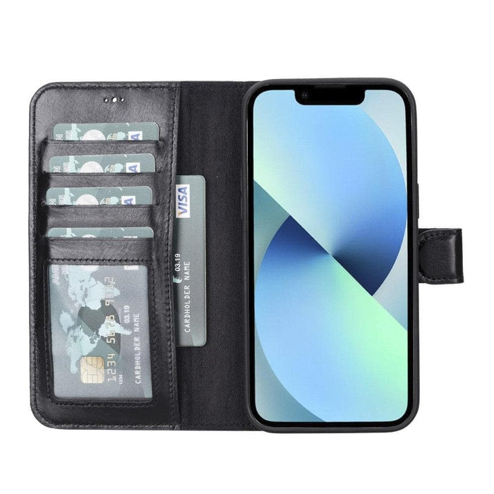 Carter Detachable Leather Wallet Case ‚Äì iPhone 14 Pro, Saddle Brown - BlackBrook Case