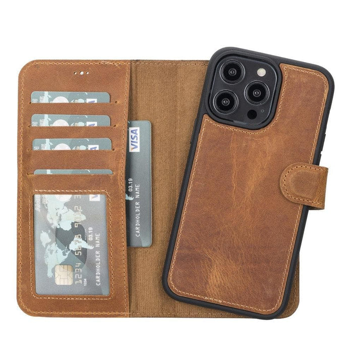 Carter Detachable Leather Wallet Case ‚Äì iPhone 14, Moccasin - BlackBrook Case