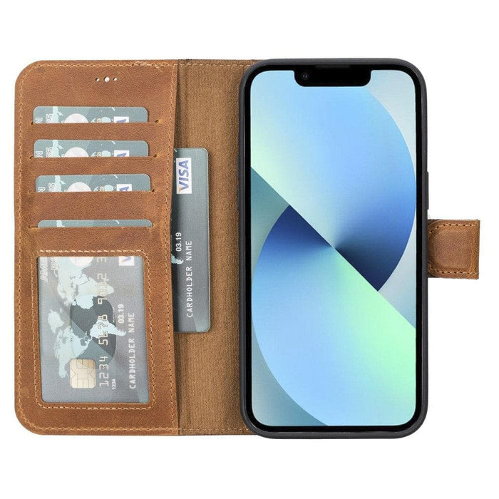 Carter Detachable Leather Wallet Case ‚Äì iPhone 14, Moccasin - BlackBrook Case