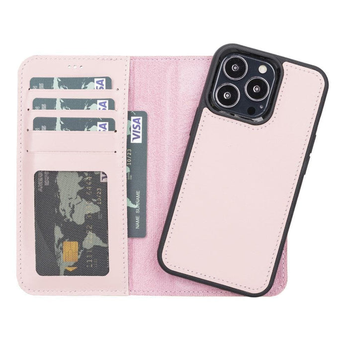 Carter Detachable Leather Wallet Case – iPhone 13 Mini, Nude Pink - BlackBrook Case