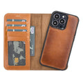 Carter Detachable Leather Wallet Case – iPhone 13 Mini, Rustic Tan - BlackBrook Case