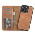 Carter Detachable Leather Wallet Case – iPhone 13, Moccasin - BlackBrook Case