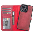 Carter Detachable Leather Wallet Case – iPhone 13 Pro, Red - BlackBrook Case