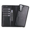 Carter Leather Samsung S21 Detachable Wallet Case, Rustic Black - BlackBrook Case