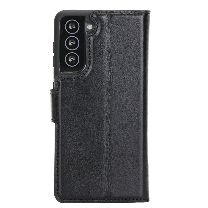 Carter Leather Samsung S21 Plus Detachable Wallet Case, Rustic Black - BlackBrook Case