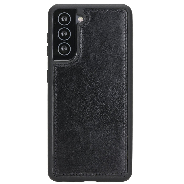 Carter Leather Samsung S21 Plus Detachable Wallet Case, Rustic Black - BlackBrook Case