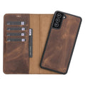 Carter Leather Samsung S21 Plus Detachable Wallet Case, Saddle Brown - BlackBrook Case