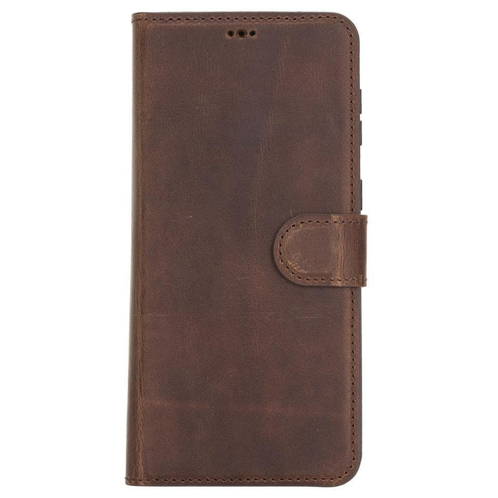 Carter Leather Samsung S21 Plus Detachable Wallet Case, Saddle Brown - BlackBrook Case
