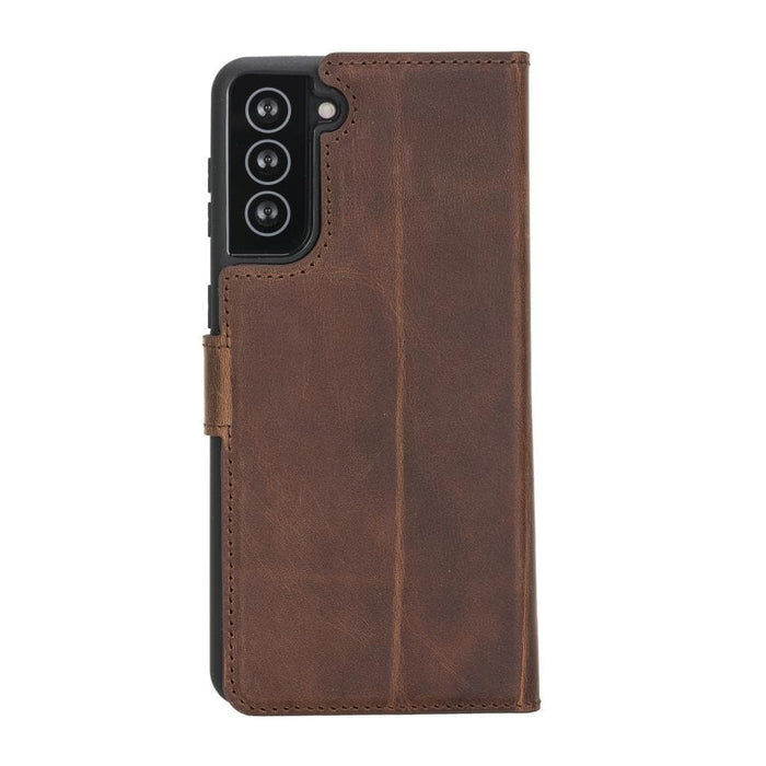 Carter Leather Samsung S21 Plus Detachable Wallet Case, Saddle Brown - BlackBrook Case