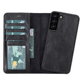 Carter Leather Samsung S22 Detachable Wallet Case, Rustic Black - BlackBrook Case