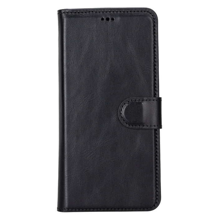 Carter Leather Samsung S22 Detachable Wallet Case, Rustic Black - BlackBrook Case