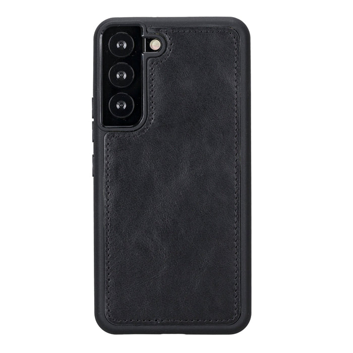 Carter Leather Samsung S22 Detachable Wallet Case, Rustic Black - BlackBrook Case