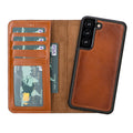 Carter Leather Samsung S22 Detachable Wallet Case, Rustic Tan - BlackBrook Case
