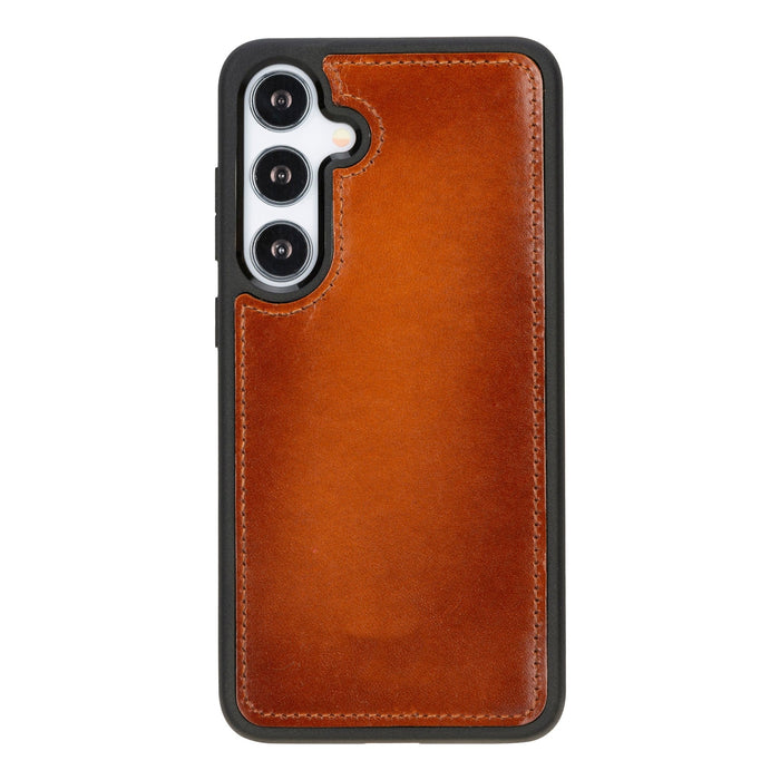 Carter Leather Samsung S24 Detachable Wallet Case, Rustic Tan - BlackBrook Case