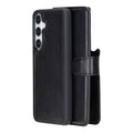 Carter Leather Samsung S24 Plus Detachable Wallet Case, Rustic Black - BlackBrook Case