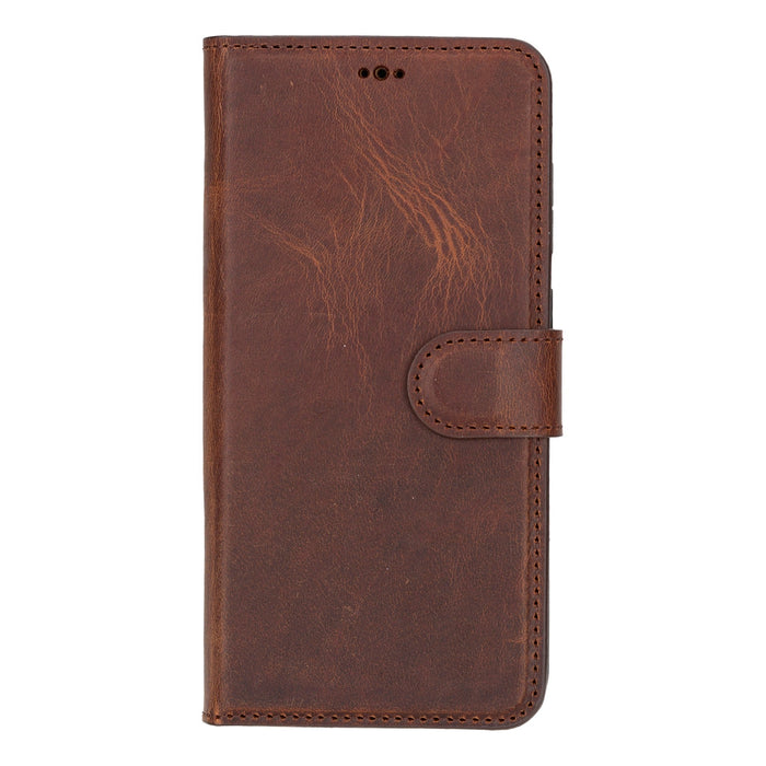 Carter Leather Samsung S24 Plus Detachable Wallet Case, Saddle Brown - BlackBrook Case