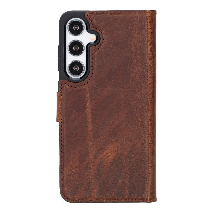 Carter Leather Samsung S24 Plus Detachable Wallet Case, Saddle Brown - BlackBrook Case