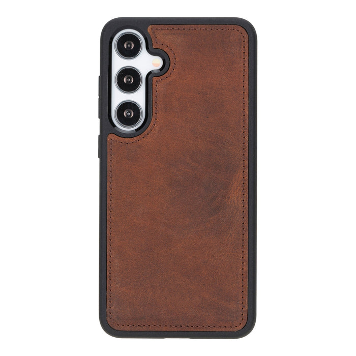 Carter Leather Samsung S24 Plus Detachable Wallet Case, Saddle Brown - BlackBrook Case