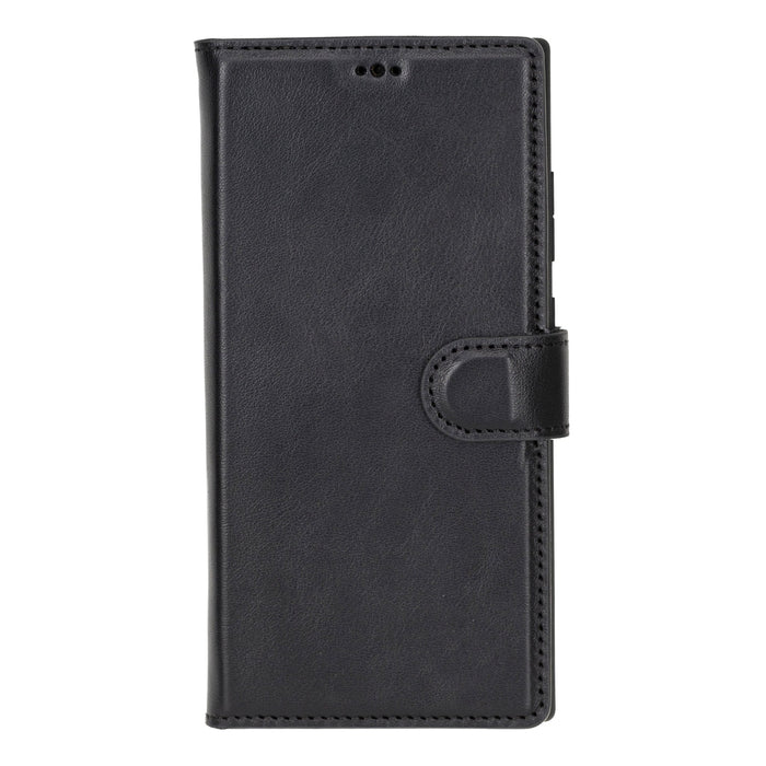 Carter Leather Samsung S24 Ultra Detachable Wallet Case, Rustic Black - BlackBrook Case