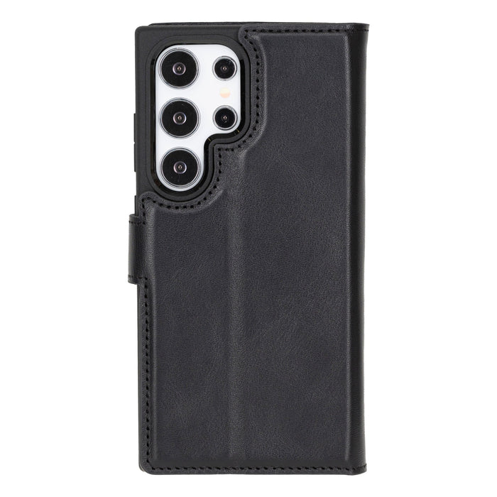 Carter Leather Samsung S24 Ultra Detachable Wallet Case, Rustic Black - BlackBrook Case