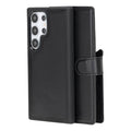 Carter Leather Samsung S24 Ultra Detachable Wallet Case, Rustic Black - BlackBrook Case