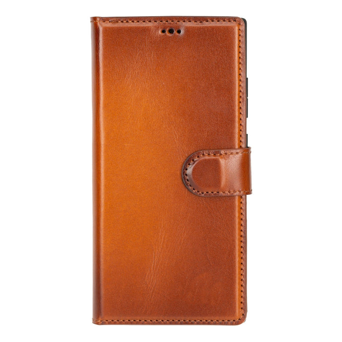 Carter Leather Samsung S24 Ultra Detachable Wallet Case, Rustic Tan - BlackBrook Case