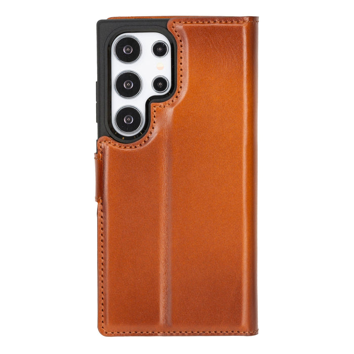 Carter Leather Samsung S24 Ultra Detachable Wallet Case, Rustic Tan - BlackBrook Case