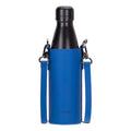 Castaway Full‑Grain Leather Crossbody Water Bottle Holder, Blue - BlackBrook Case