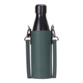 Castaway Full‑Grain Leather Crossbody Water Bottle Holder, Green - BlackBrook Case