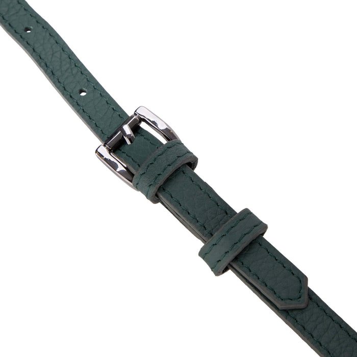 Castaway Full‑Grain Leather Crossbody Water Bottle Holder, Green - BlackBrook Case