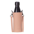 Castaway Full‑Grain Leather Crossbody Water Bottle Holder, Pink - BlackBrook Case
